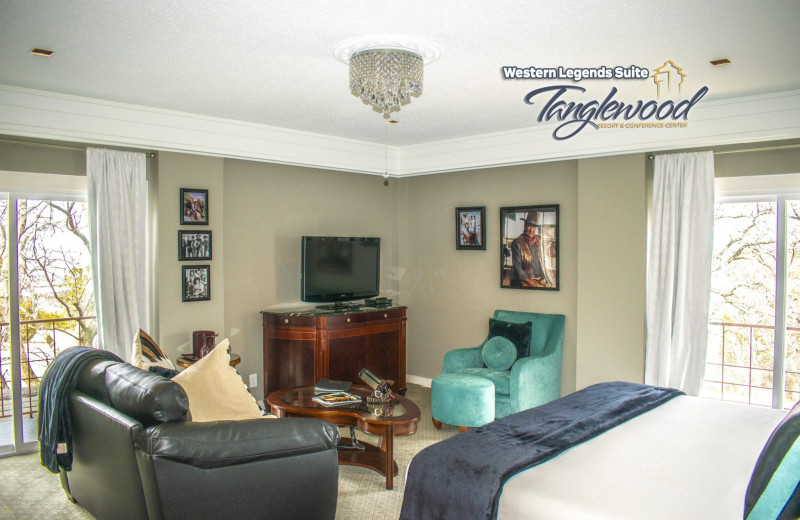 Guest room at Tanglewood Resort and Conference Center.