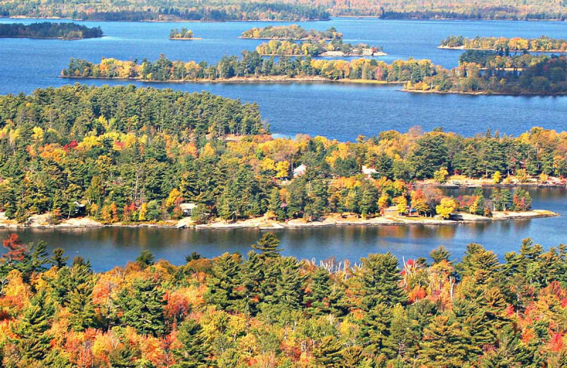 Aerial view of Voyageur Park Lodge.