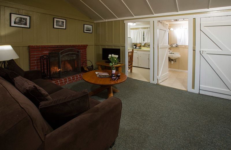 Cottage living room of 2 bedroom cottage at Carmel River Inn.