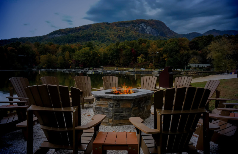 Fire pit at Rumbling Bald on Lake Lure.