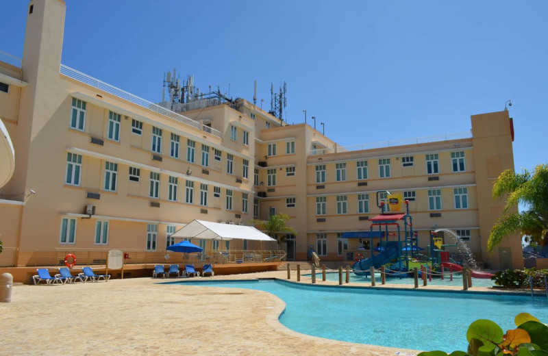 Outdoor pool at Courtyard by Marriott Aguadilla.