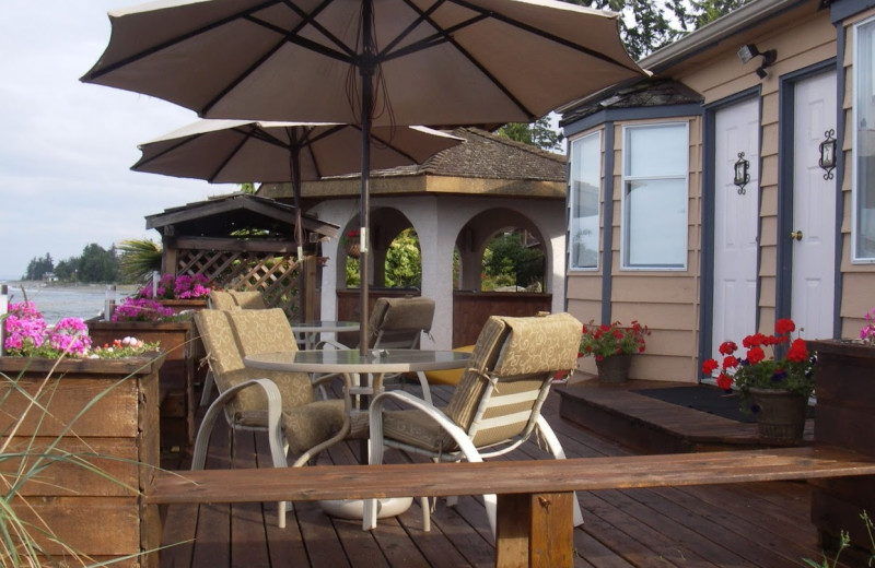 Patio view at Shady Shores Beach Resort.