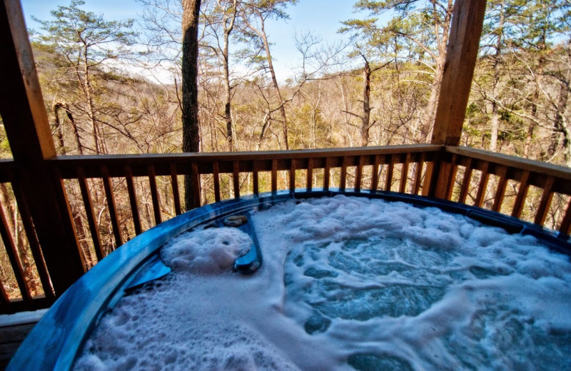 Cabin jacuzzi at Accommodations by Parkside Resort.