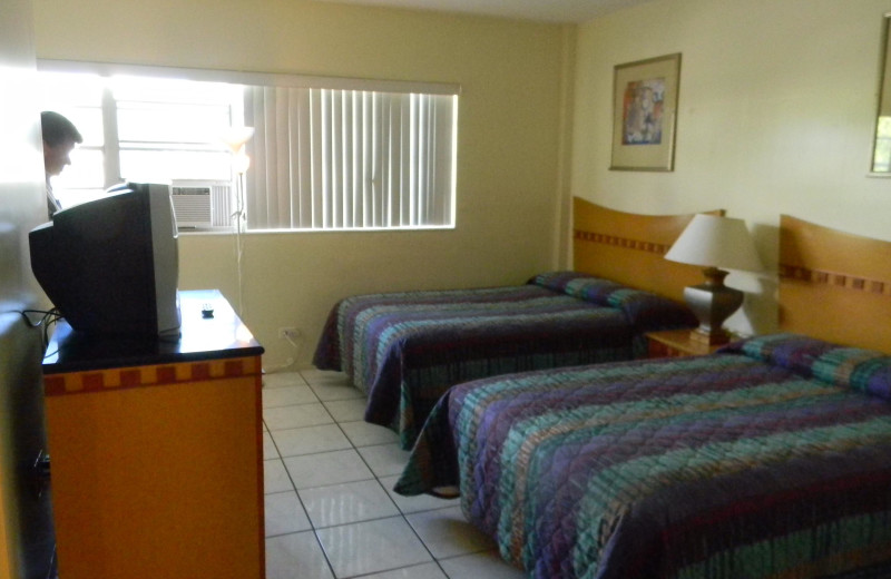 Guest room at Knights Inn Hallandale Beach.