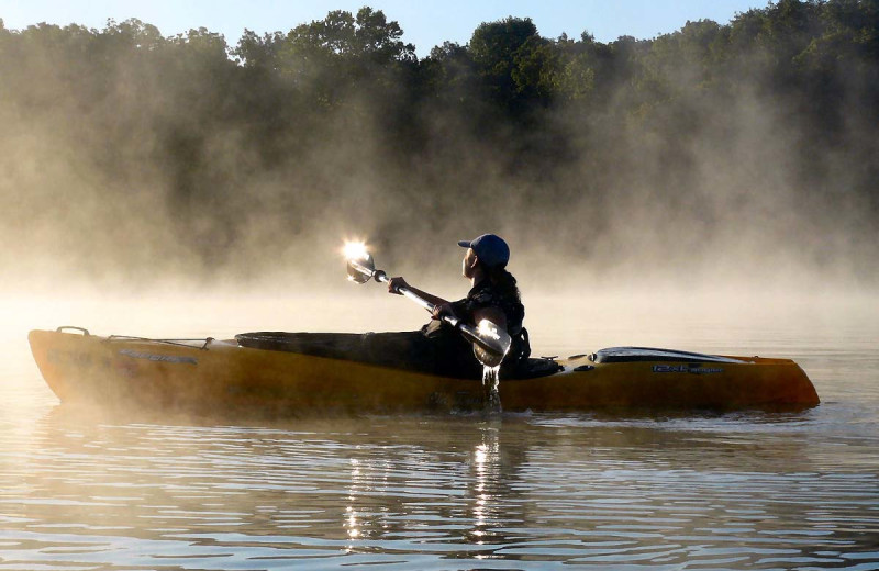 Kayaking near Enchanted Forest Resort.