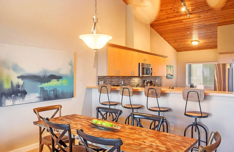 Rental kitchen at Oyhut Bay Seaside Village.