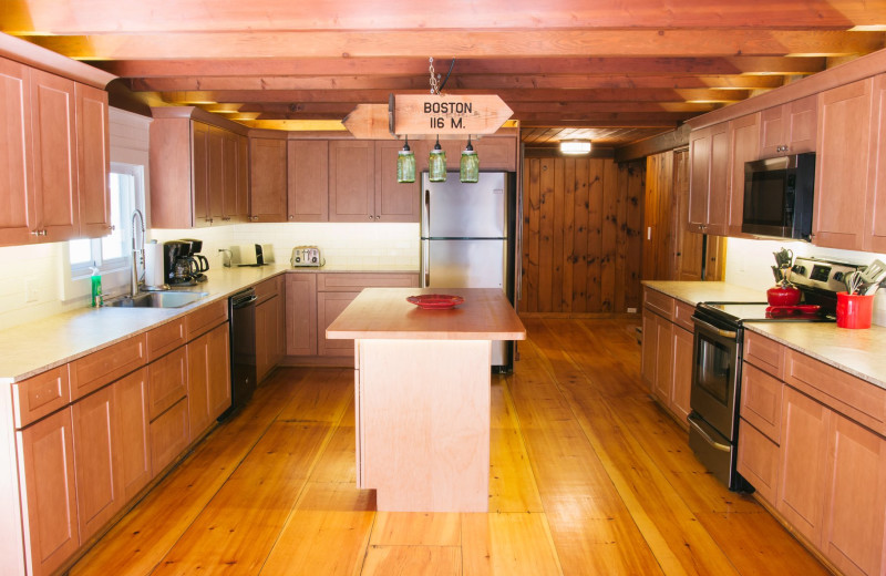 Cottage kitchen at Westward Shores Camping Resort.