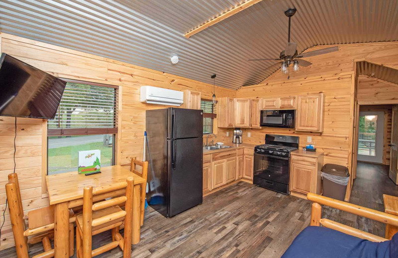 Cabin interior at Yogi Bear's Jellystone Park™ Guadalupe River.