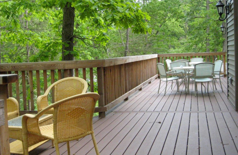 Guest deck at Rocky Branch Resort.