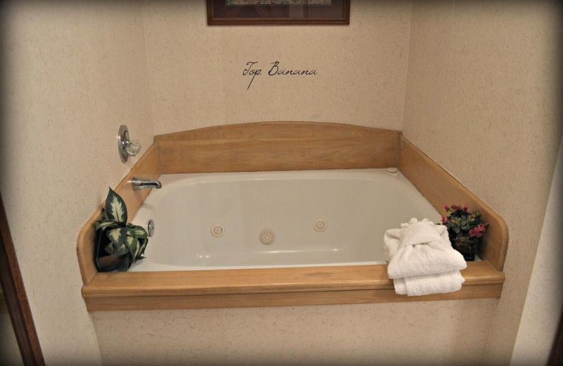 Cabin bath tub at In the Smokies Cabins and Chalets.