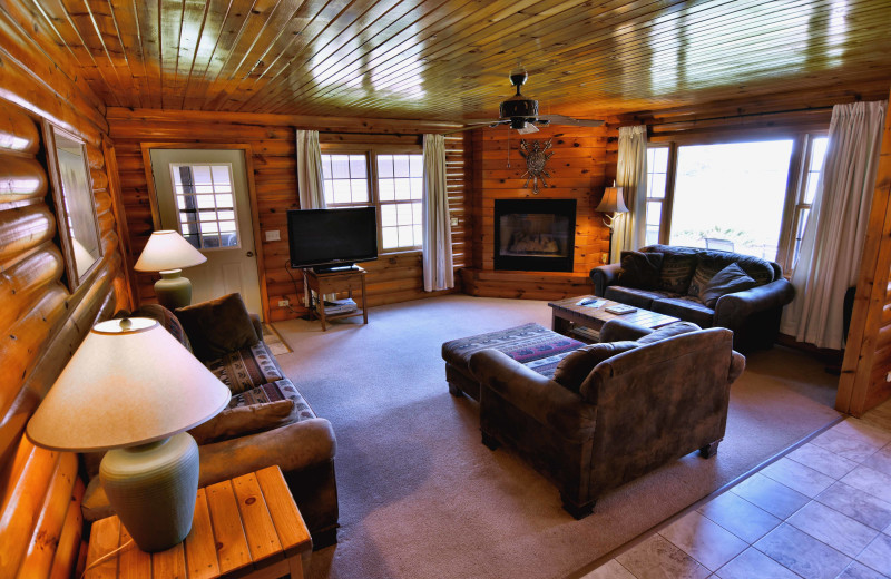 Cabin living room at Garmisch USA Resort.