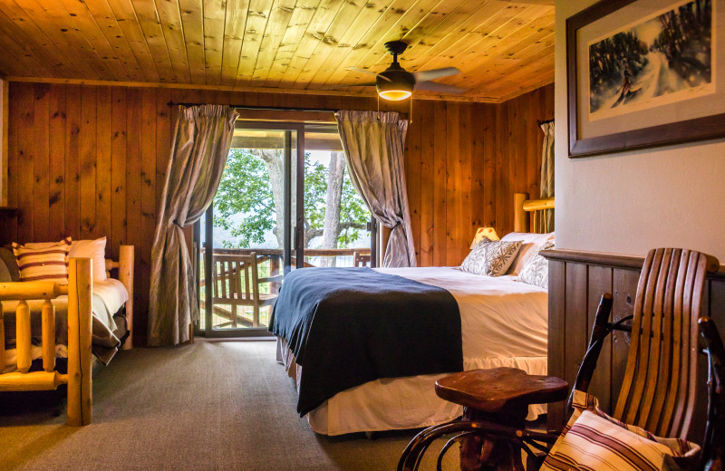 Balcony Room at Garnet Hill Lodge with stunning lake and mountain views.