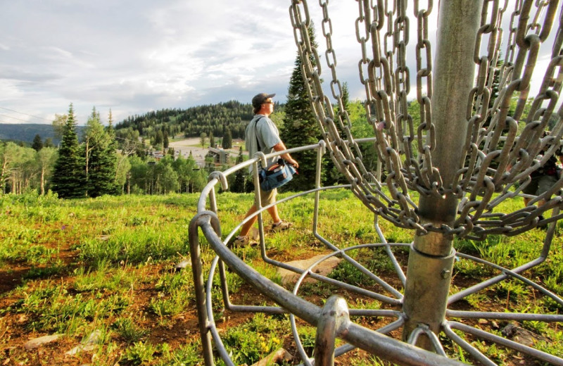 Disc golf at Grand Targhee Resort.