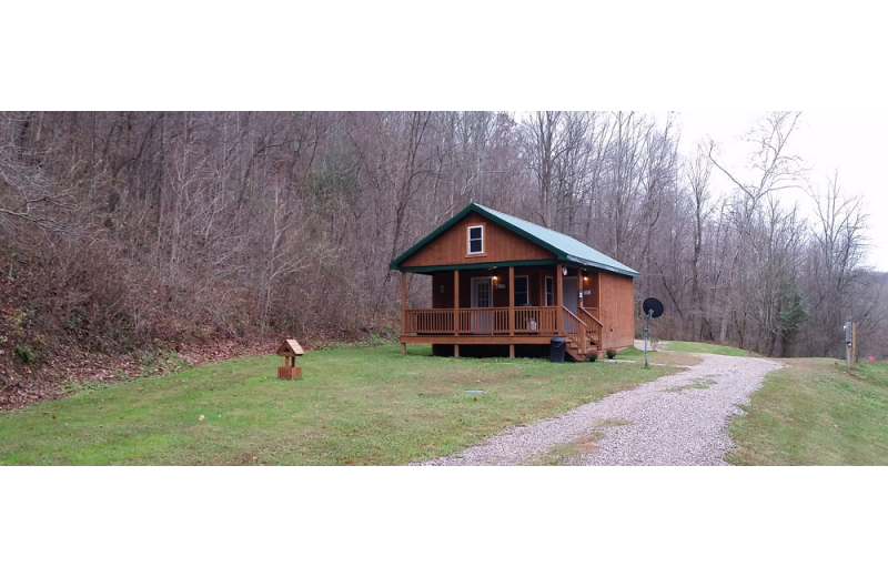 Cabin exterior at Hocking Hills Backwoods Retreat.