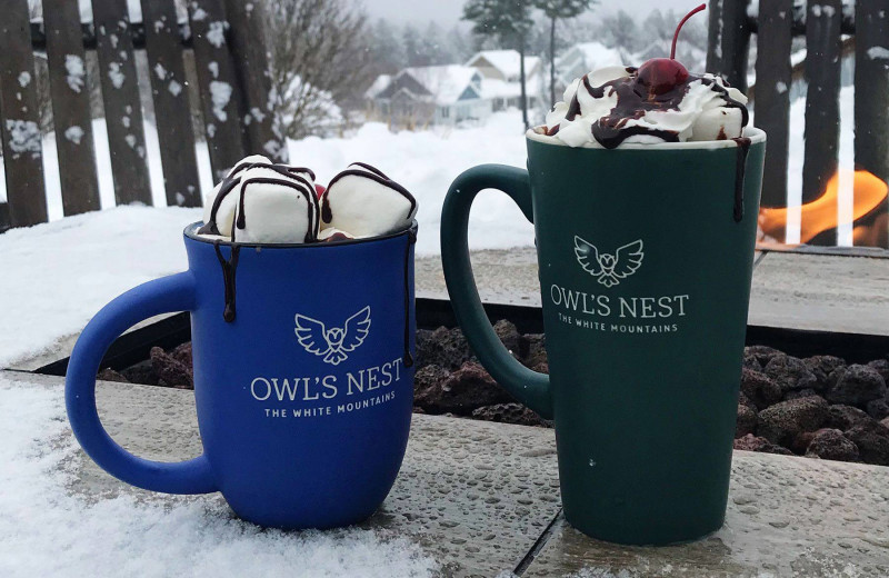 Hot chocolate at Owl's Nest Resort & Golf Club.