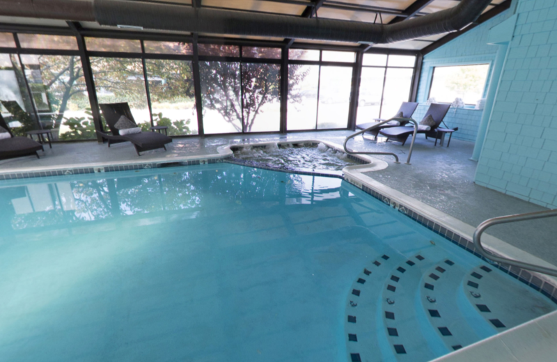 Indoor pool at Aqua Blue Hotel.