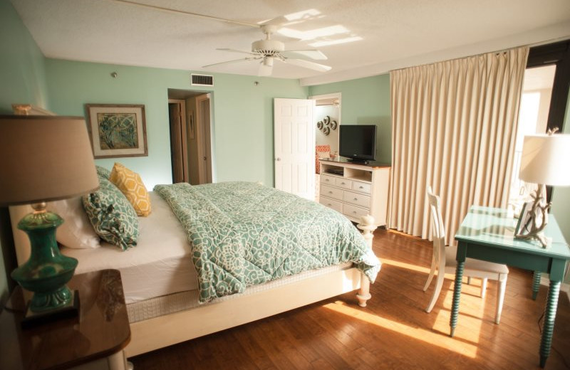 Rental bedroom at Luxury Properties Vacation Rentals.