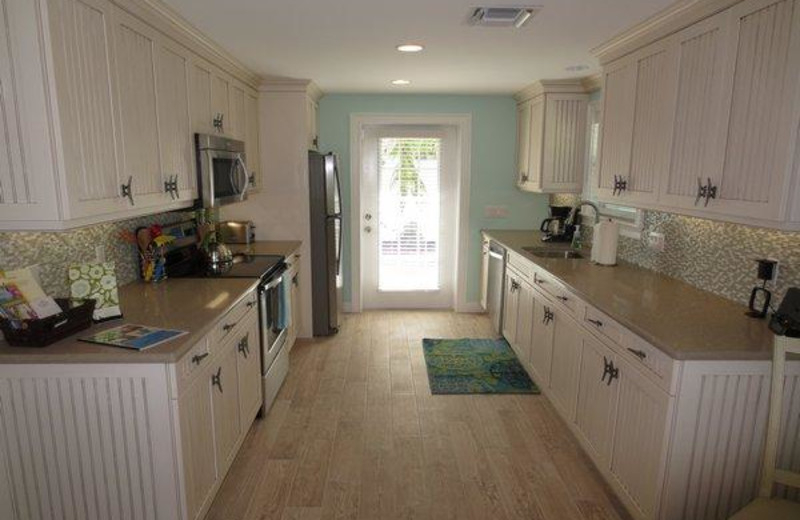 Rental kitchen at Lizzie Lu's Island Retreat.