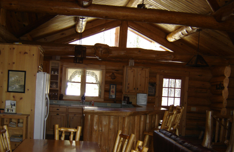 Cabin kitchen at Buckhorn on Caribou Lake.