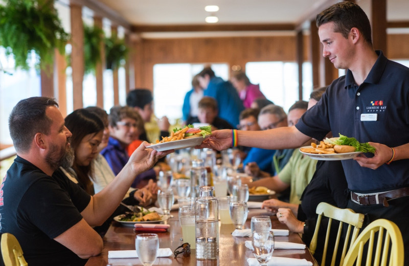 Dining at Linekin Bay Resort.