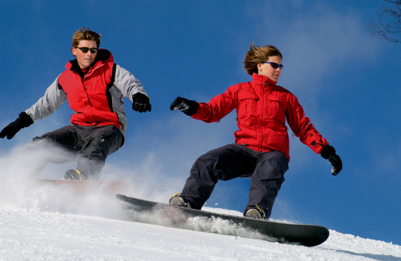 Snowboarding near The Galatyn Lodge.