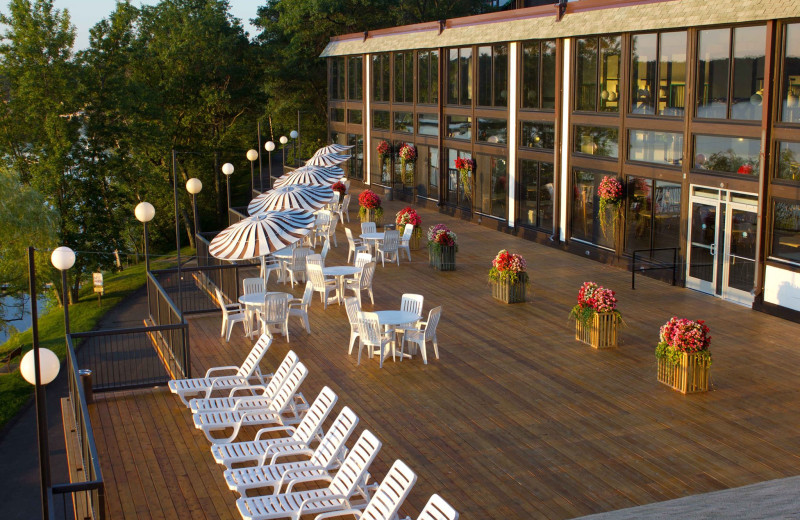Patio at Cragun's Resort and Hotel on Gull Lake.