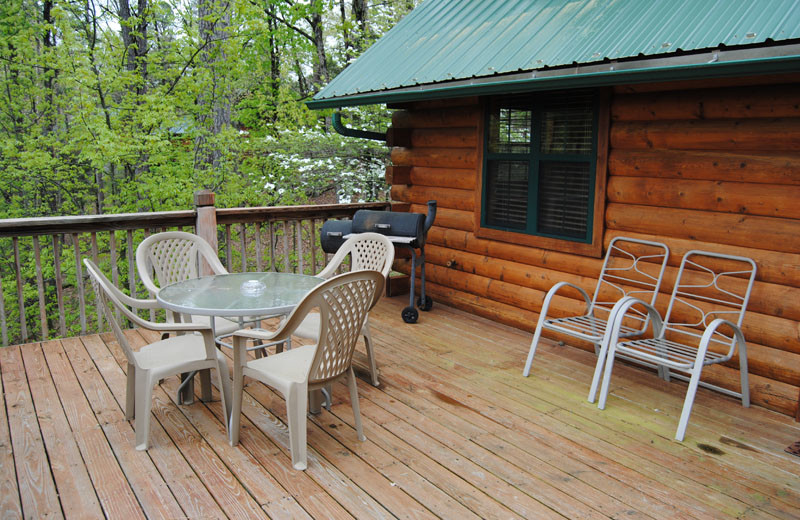 Cabin deck at Cabin Fever Resort.