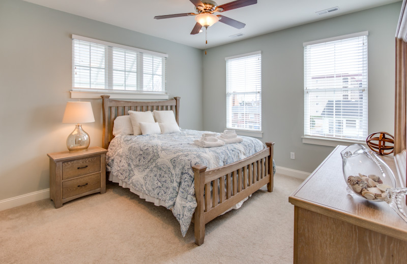 Rental bedroom at Coastal Accommodations.