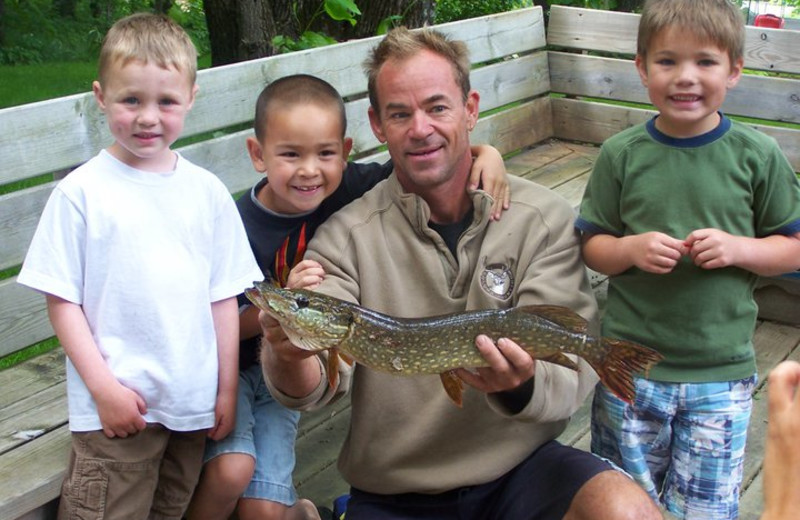 Family fishing at Fremont's Point Resort.