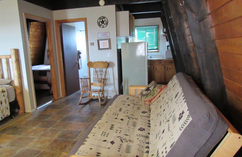 Cabin interior at The Drift Lodge.