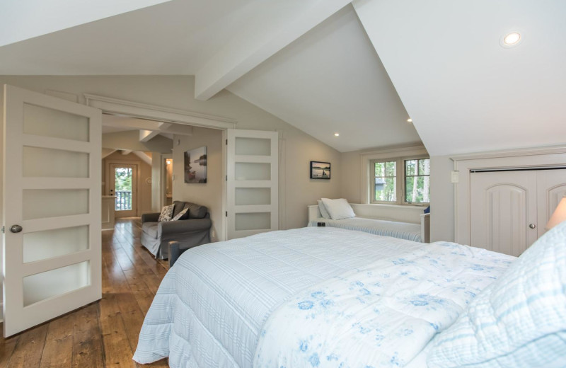 Rental bedroom at Muskoka District Rentals.