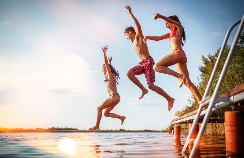 Swimming at Pitlik's Sand Beach Resort.