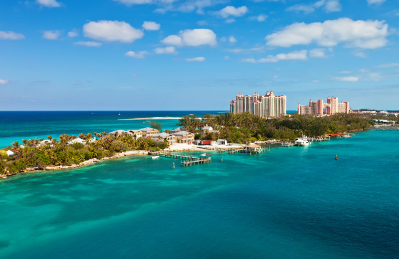 Aerial view of island at Paradise Island Beach Club.