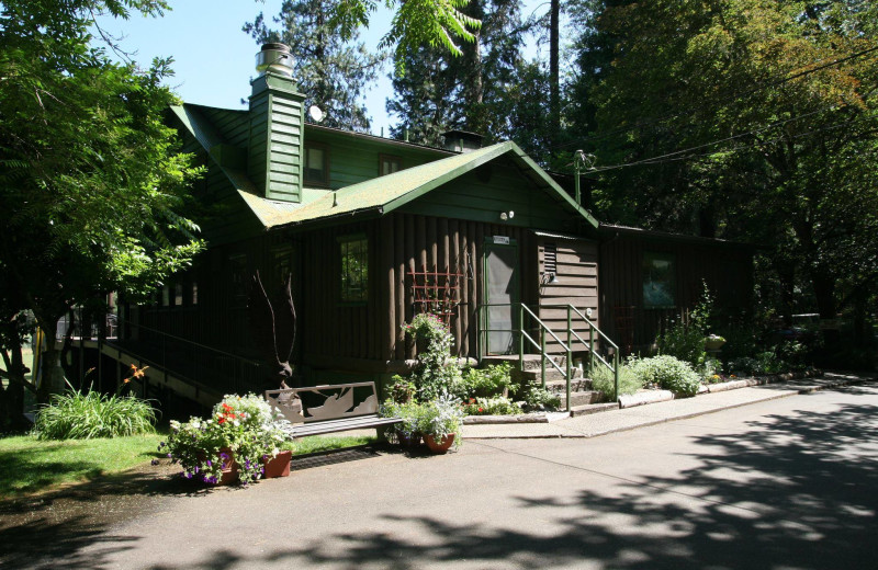 Cabin exterior at Morrison's Rogue River Lodge.