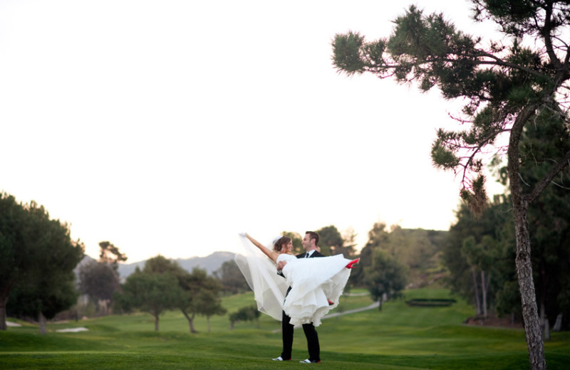 Wedding couple at Pala Mesa Resort.