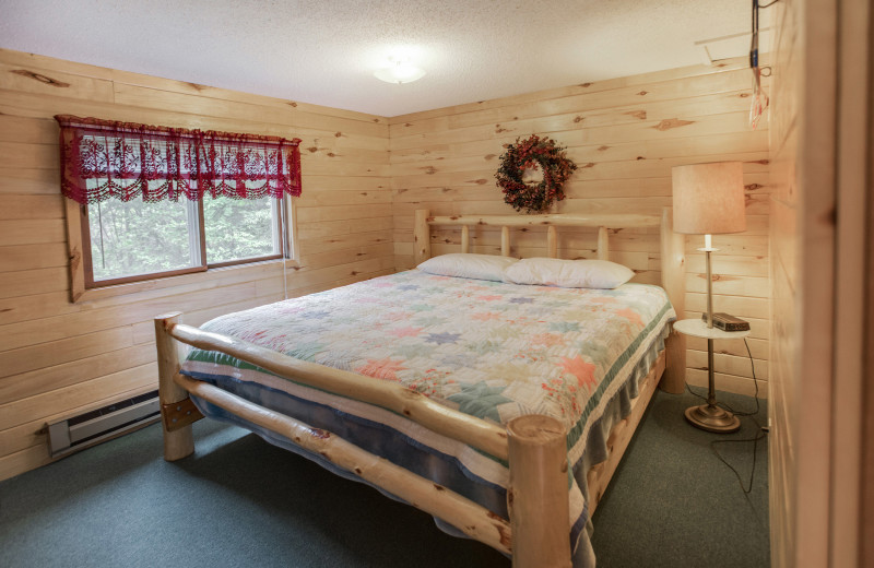 Cabin bedroom at Twin Springs Resort.