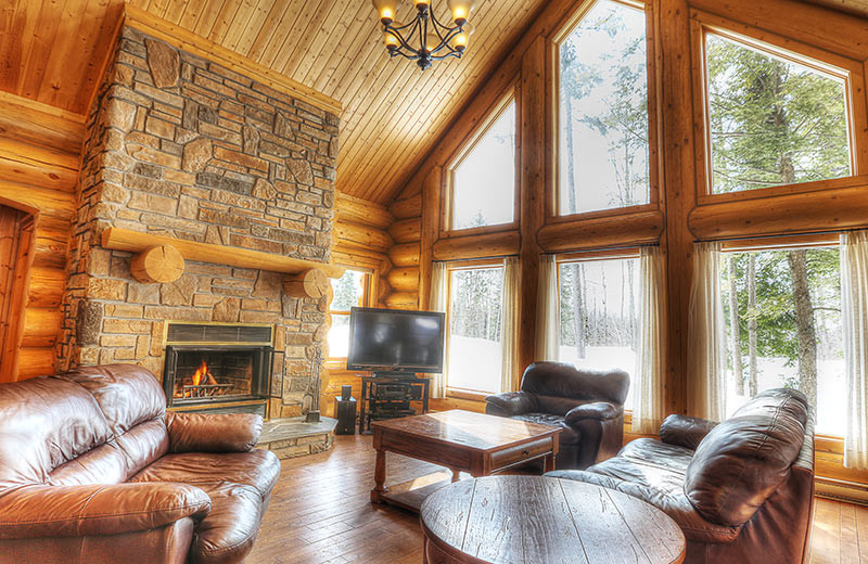 Chalet living room at Fiddler Lake Resort.