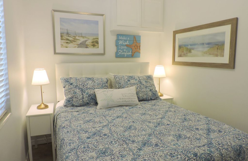 Rental bedroom at ValGal Vacation Rentals.