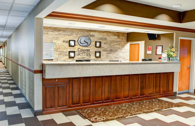 Check in desk at Comfort Suites Stevensville - St. Joseph.