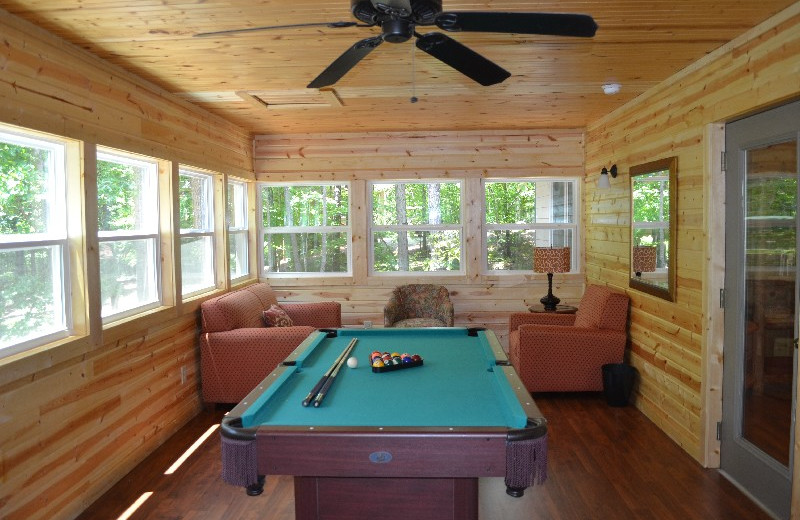 Cabin porch at Sautee Resorts.