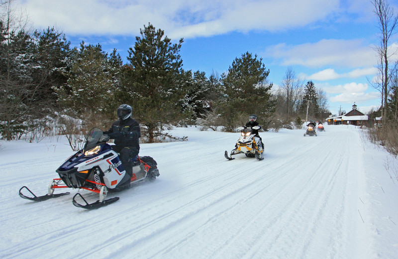 Snowmobiling at Trout Creek Condominium Resort.