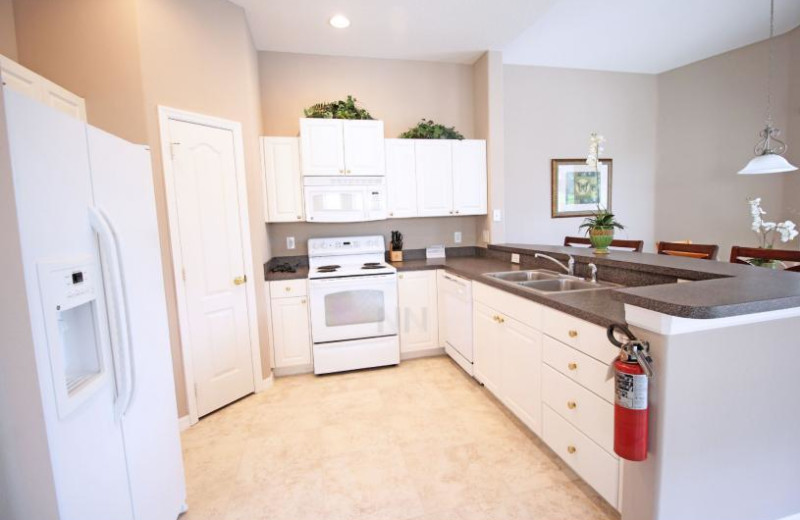 Rental kitchen at Favorite Vacation Homes.