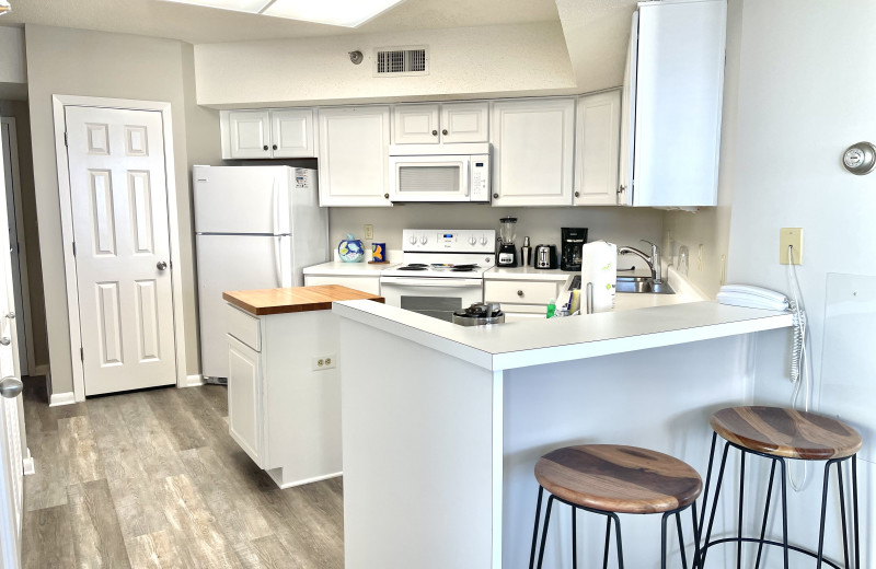 Rental kitchen at Gulf Shores Rentals.