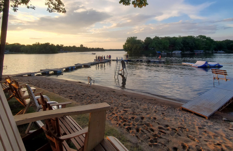 Beach at Riverside Resort.