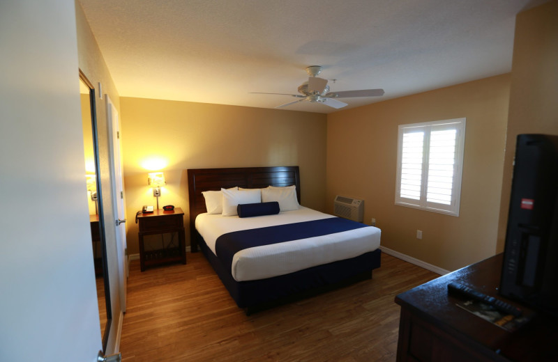 Guest room at Shoreline Island Resort.