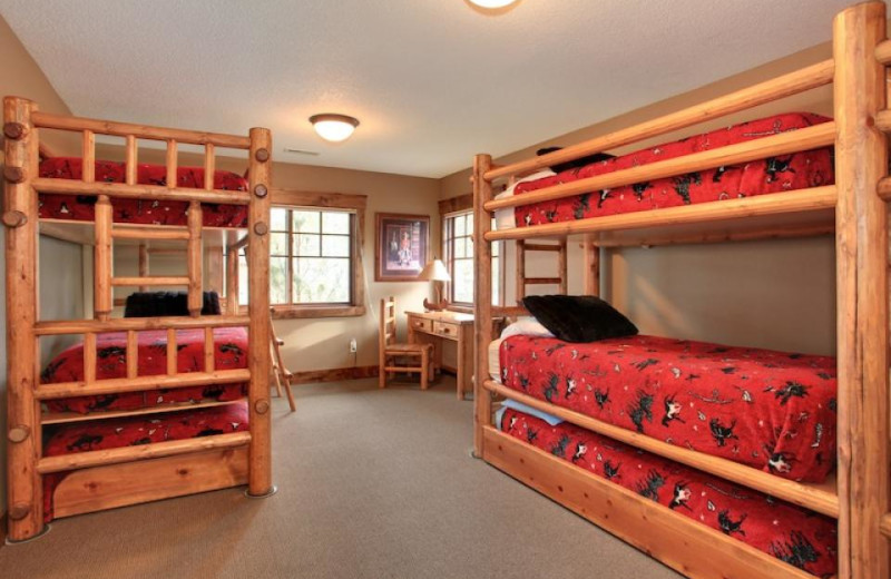 Vacation rental bedroom at Vacasa Rentals Sunriver.