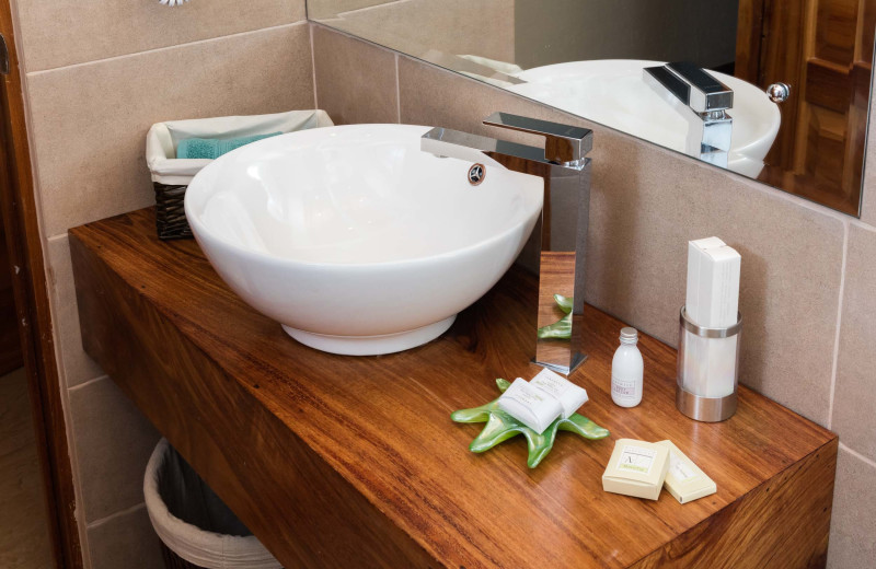 Guest sink at El Castillo Boutique Luxury Hotel.