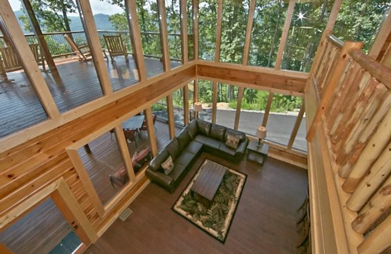 Cabin interior at American Mountain Rentals.