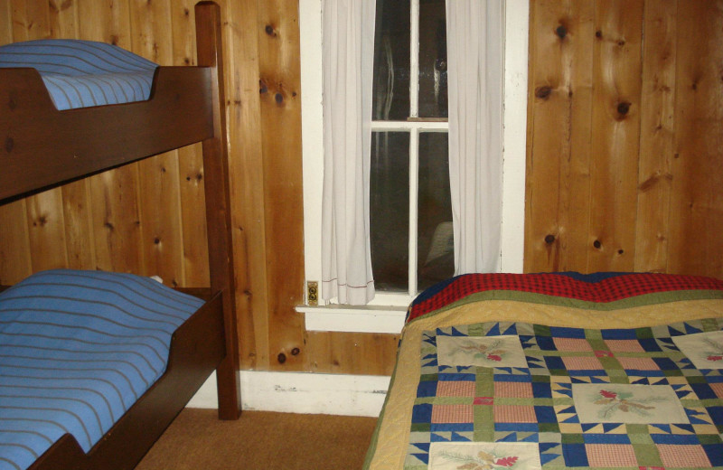 Cabin bedroom at Moore Springs Resort.