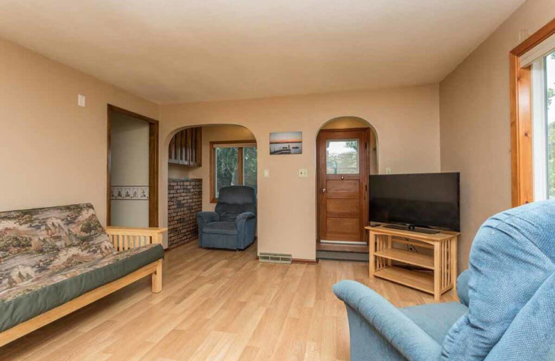 Cabin living room at Barrett Lake Resort.